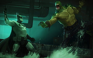 Batman vs Killer Croc, , wallpaper