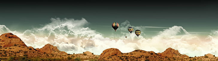 Dual-screen balloon ,  resolution, PC , wallpaper
