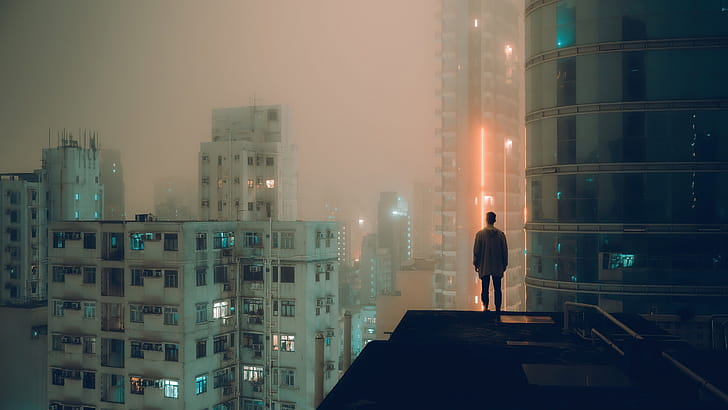 Rooftop, Alone, , wallpaper
