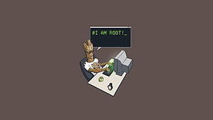 Groot I Am Root, ubuntu, linux, terminal, hacker, computer, funny, groot wallpaper