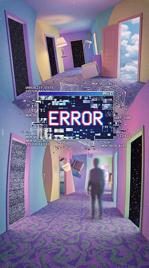 Glitched Hallway — ERROR iPhone phone wallpaper
