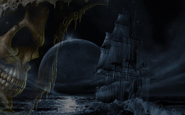 Ghost Ship, Ghost digital art,  background wallpaper