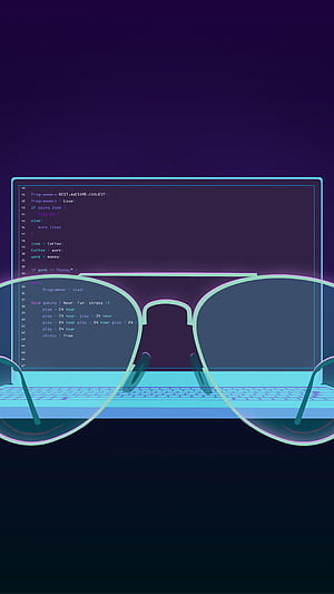 Code Lens | Programmer's View | Glasses & Code | Syntax Sight, glasses, technology phone wallpaper