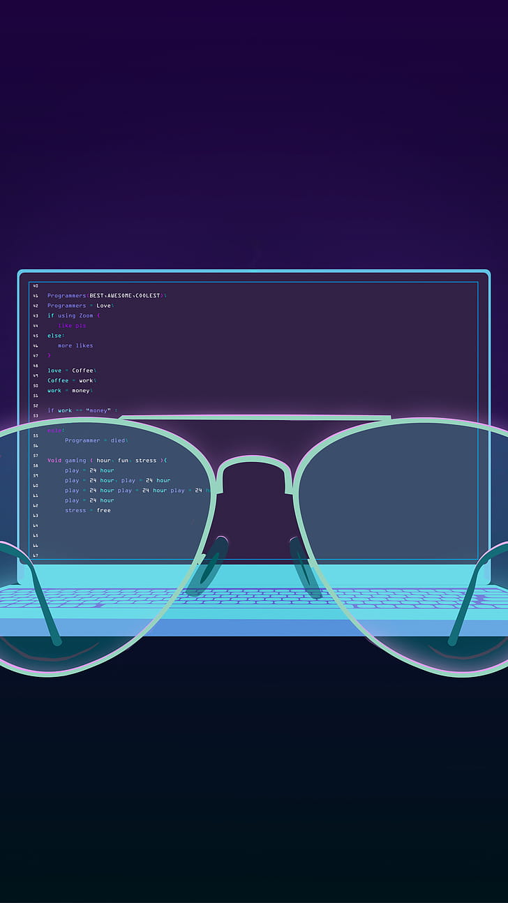 Code Lens | Programmer's View | Glasses & Code | Syntax Sight, glasses, technology phone wallpaper