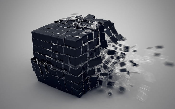 3d Cube Burst, cube, burst, 3d wallpaper