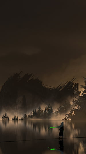 Anime, post apocalyptic phone wallpaper