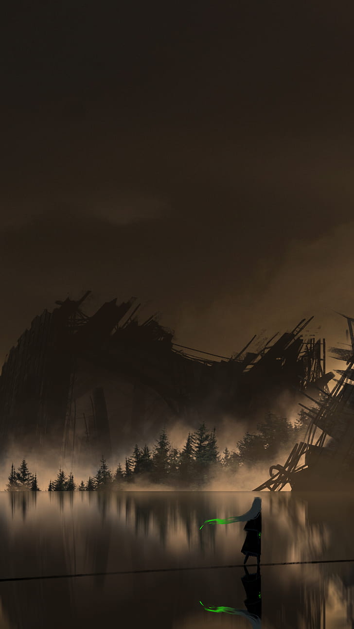 Anime, post apocalyptic phone wallpaper