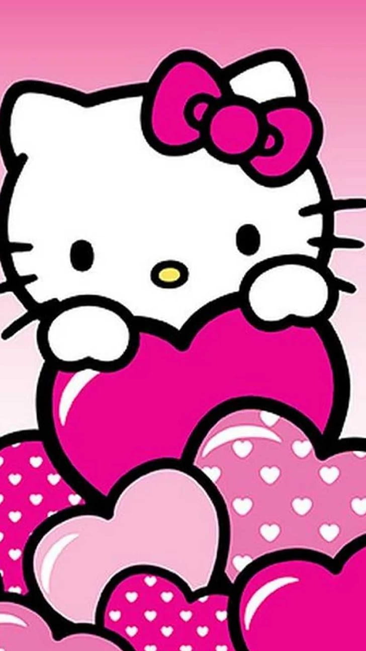 Hearts, Hello Kitty phone wallpaper