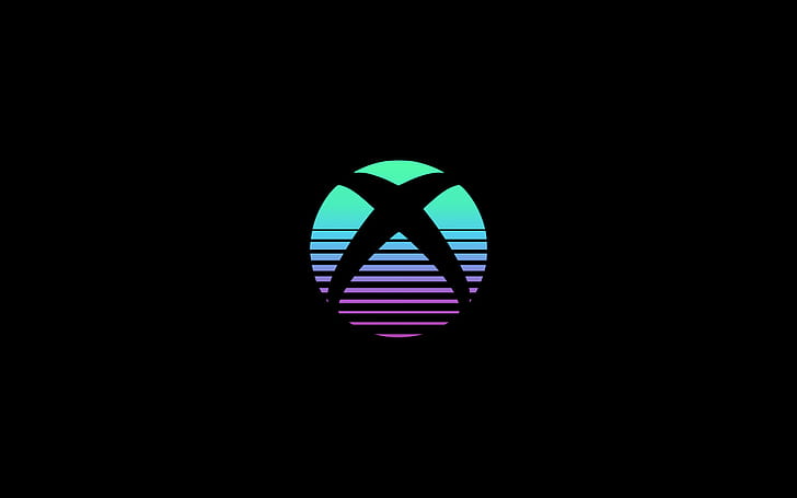 Xbox logo, Black background, Amoled gradient, Technology wallpaper