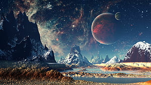 Planets,  , Stellar backgrounds, Space exploration wallpaper
