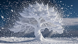 Snowfall Symphony:  Winter Tree wallpaper