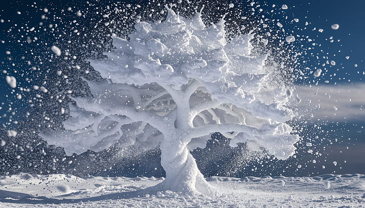 Snowfall Symphony:  Winter Tree wallpaper