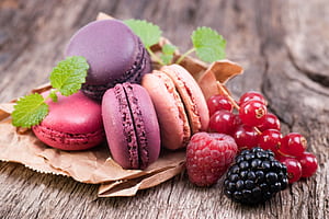 Berries, Macarons wallpaper