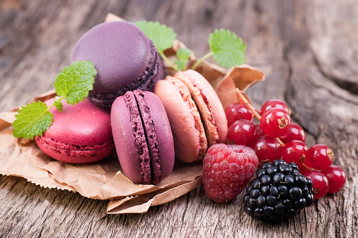 Berries, Macarons wallpaper
