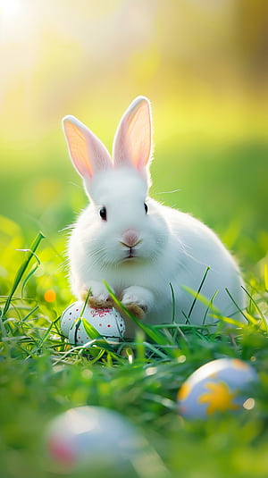 Easter Bunny, easter bunny, rabbit, Easter, grass, egg phone wallpaper