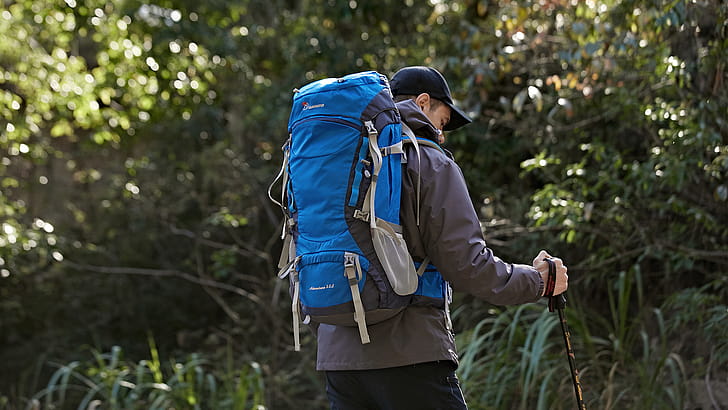 Mountaintop backpack, Backpacking wallpaper