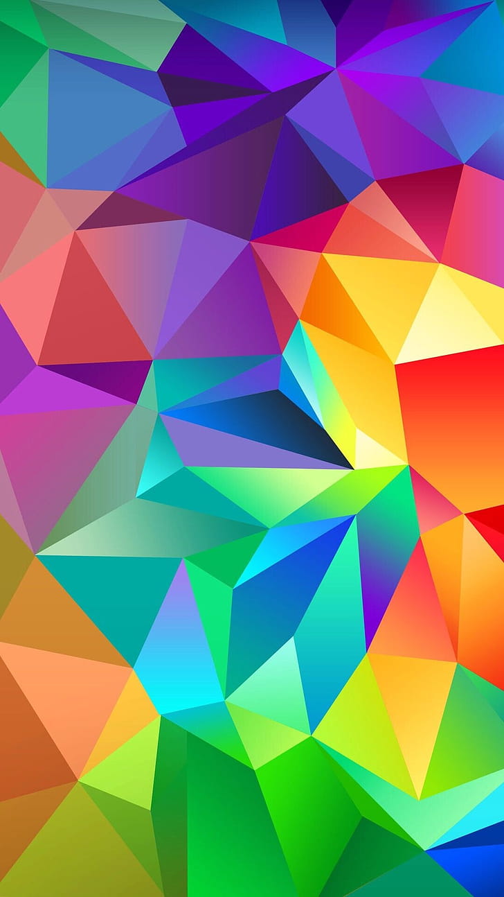 Rainbow geometric, phone wallpaper