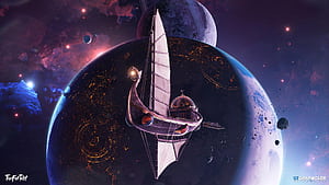 ship, Sci Fi, planet, space wallpaper