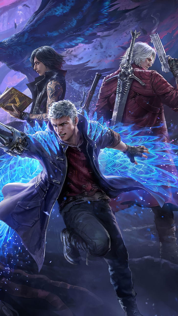 Dante (Devil May Cry), Devil May Cry, video game, Devil May Cry 5 phone wallpaper