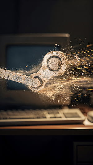 Exploding Steam Logo — iPhone, explosion, video game phone wallpaper