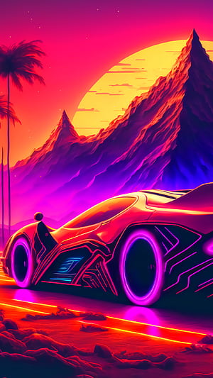 artistic, synthwave phone wallpaper