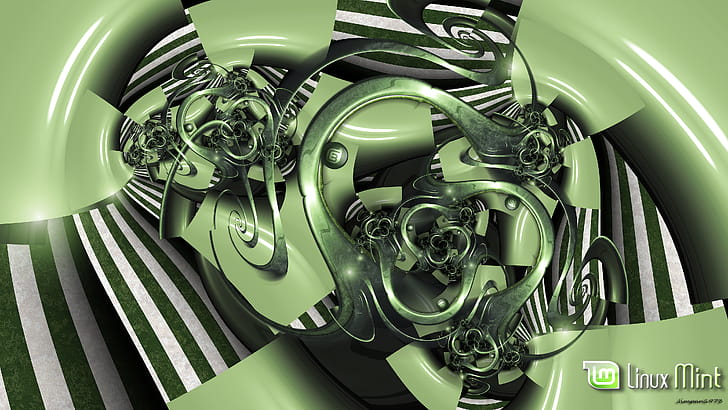 LinuxMint2, linux mint, fractal wallpaper