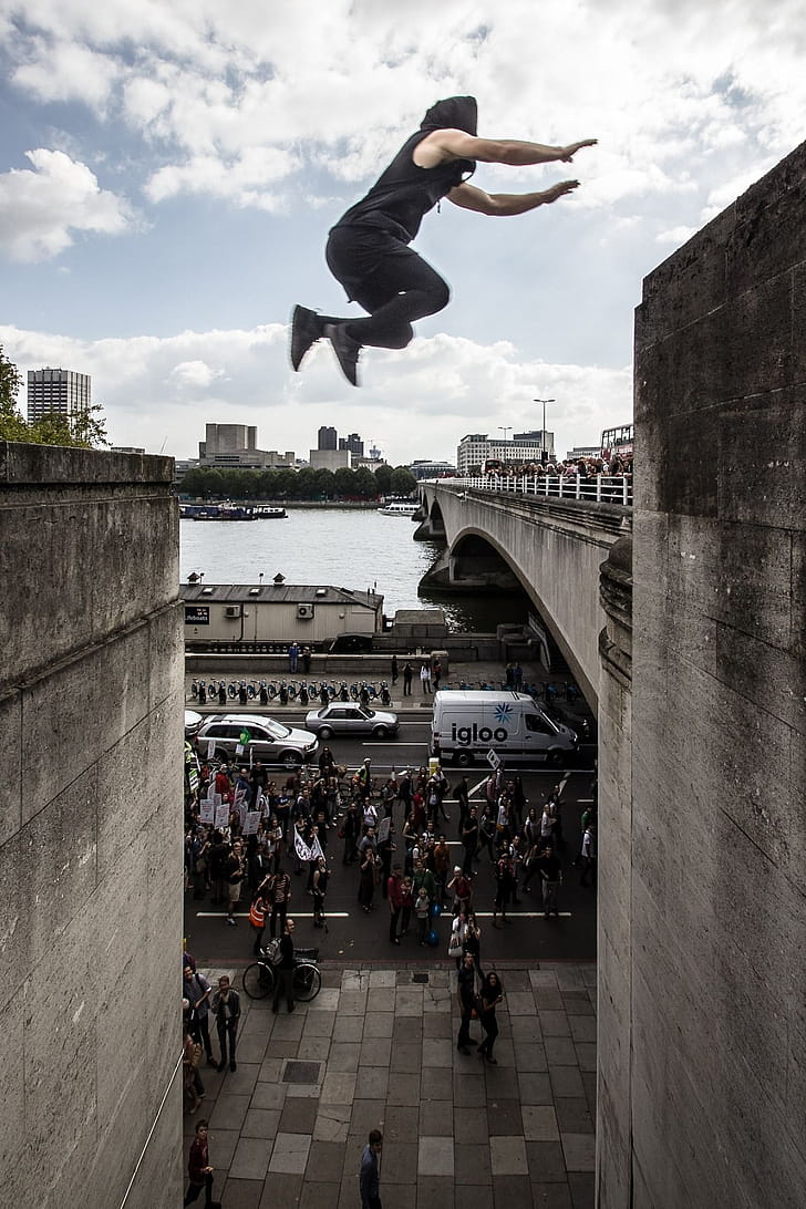 Jump, running phone wallpaper