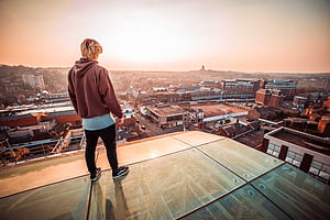 Rooftop, running wallpaper