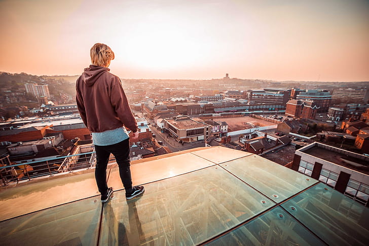 Rooftop, running wallpaper
