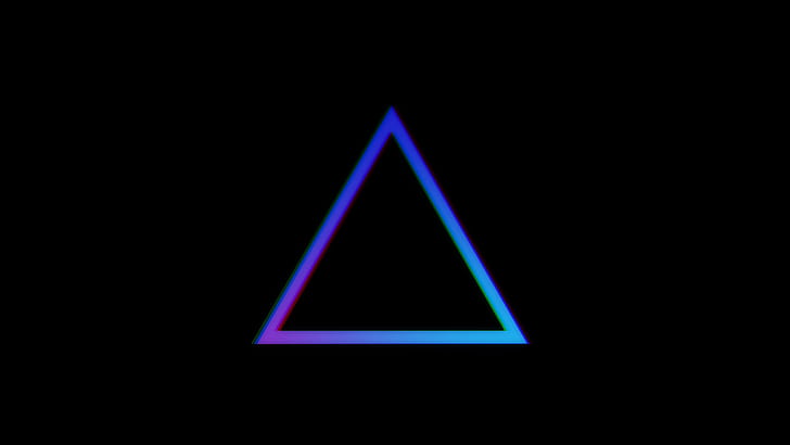 Minimal blue triangle, Gradient , U, Widescreen display wallpaper