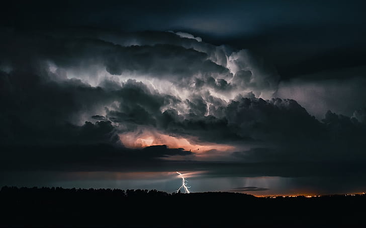 Clouds thunder lightning, Landscape PC ,  , Thunder wallpaper