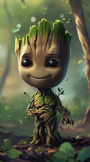 Groot Marvel Comics Animated, Groot, Marvel Comics phone wallpaper