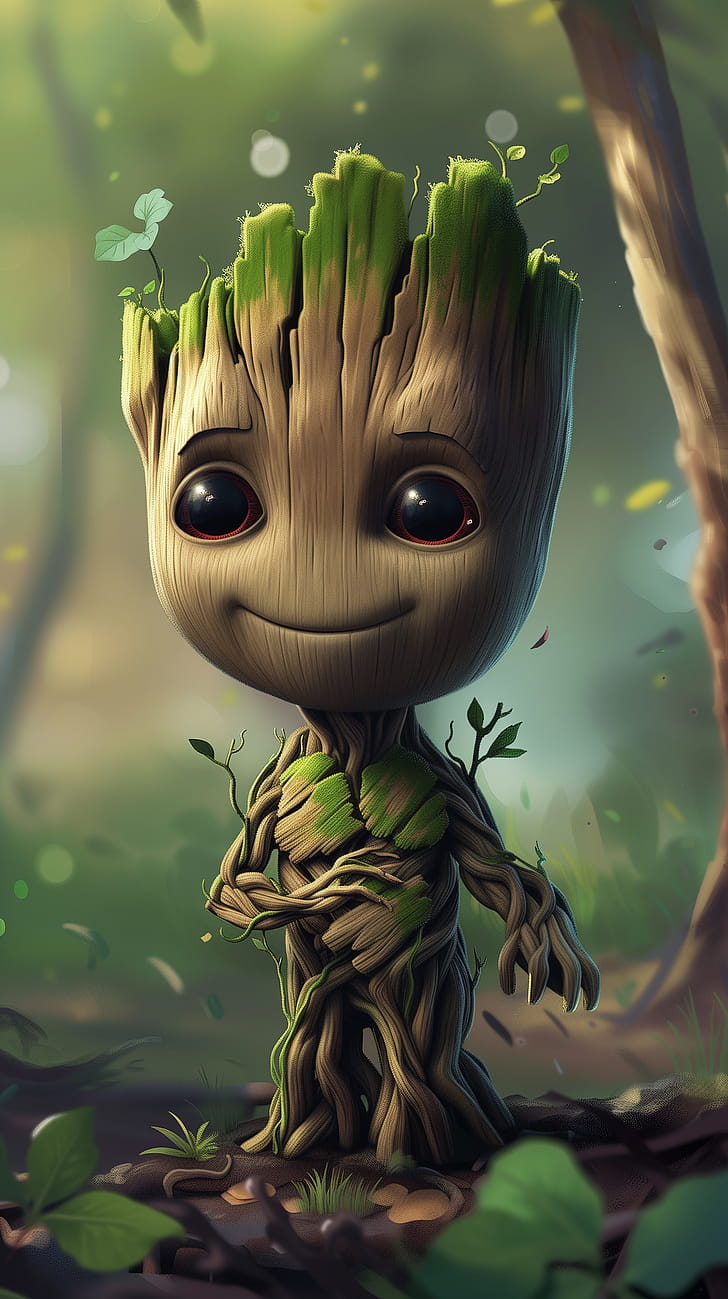 Groot Marvel Comics Animated, Groot, Marvel Comics phone wallpaper