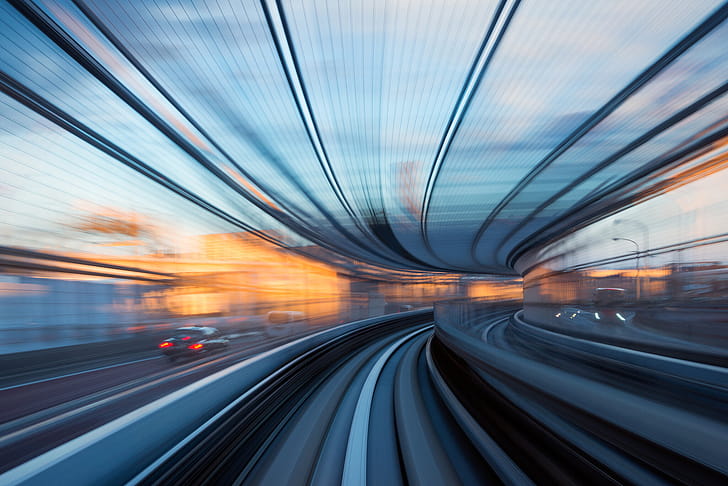 Bullet Train, Motion view, Inside perspective, wallpaper