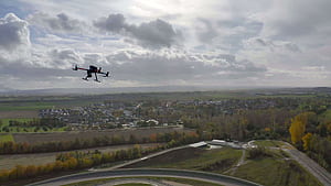 Connected drones, Technology, Communication, Data sharing wallpaper