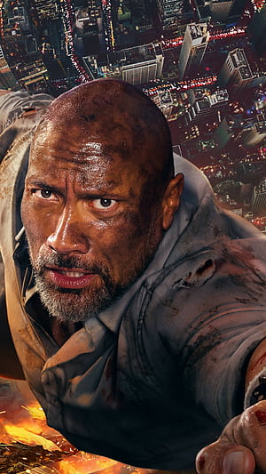 Skyscraper, Dwayne Johnson phone wallpaper