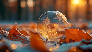Autumnal Bubble Reflection, bubble wallpaper