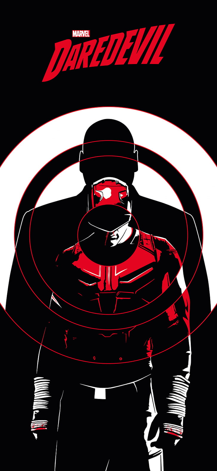 Daredevil , Marvel comics, Amoled black background, Graphics phone wallpaper