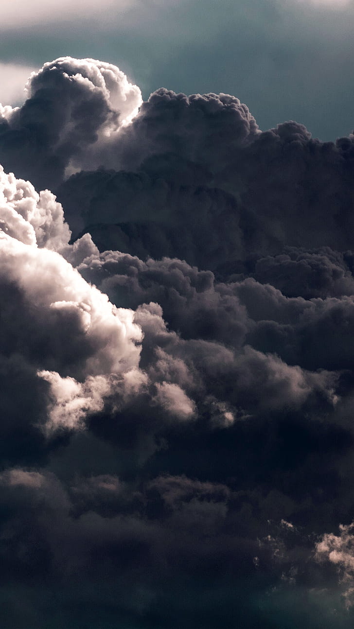 Dark nature pattern, Cloudy sky, Dramatic atmosphere, Mesmerizing display phone wallpaper