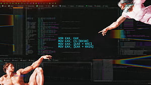 The Divine Code Connection, programming, computer, code, artist, artwork, digital-art wallpaper