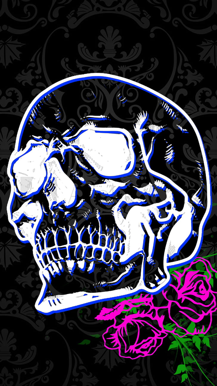 dark, skull phone wallpaper