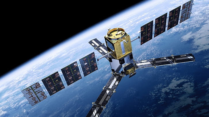 Sci-fi satellite,  and background wallpaper