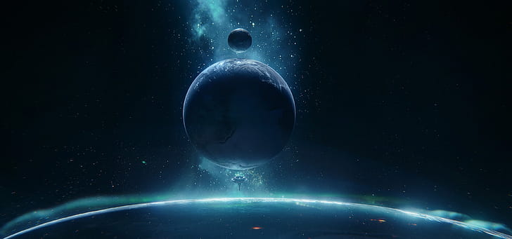 Stellar Convergence — Sci‑Fi Planetscape, Sci Fi, planetscape, space wallpaper