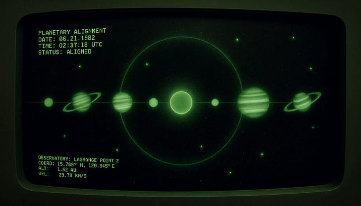 Emerald Console — Planetary Alignment (  ), Solar System, Space, Astronomy wallpaper
