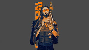 Keanu Reeves X Johnny Silverhand  Art, keanu-reeves, cyberpunk-2077, games, johnny-silverhand, artwork, art, digital-art, video-games wallpaper