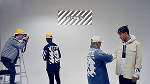 Off-White , Bold design, Unique patterns, Statement piece wallpaper