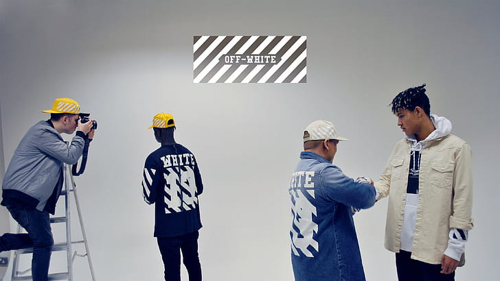 Off-White , Bold design, Unique patterns, Statement piece wallpaper