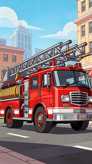 Red Rescue: Fire Engine iPhone phone wallpaper