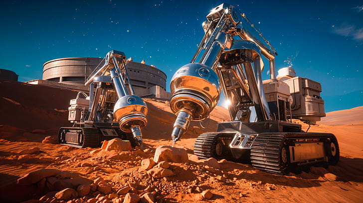 Epic Space Mining:  Ultra, Mars, exploration, technology, machine wallpaper