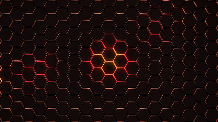 Hexagon grid, Geometry wallpaper